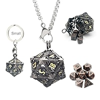 Amazon.com: Haxtec Mini Metal DND Dice Set with Hollow Necklace